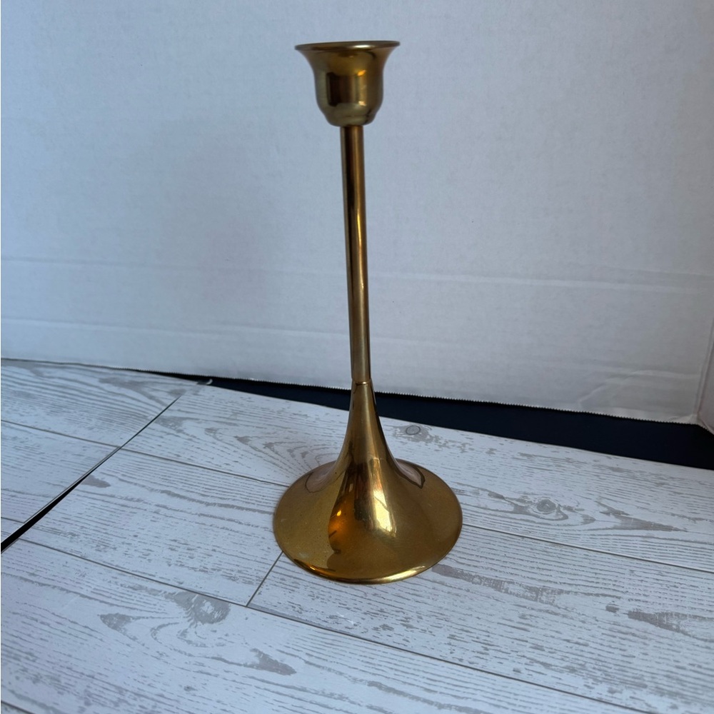Brass Taper Candle Holder - Gold Home Accent